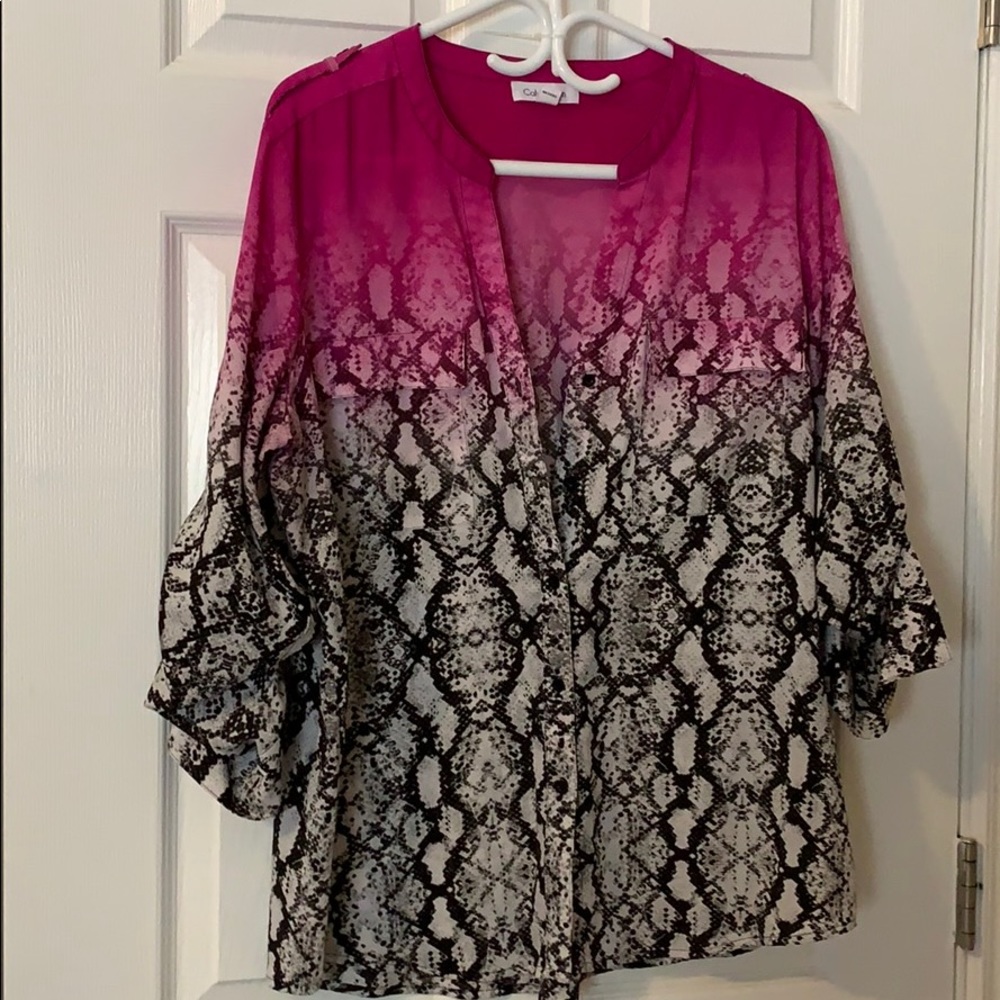 Calvin Klein snake print and ombré blouse